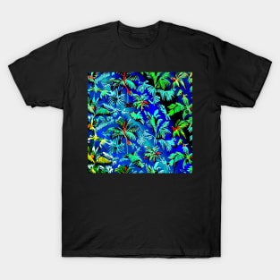 Aloha Hawaiian Palm Trees Flowers Psychedelic Floral Gift Luxury Trippy Vibrant Colorful T-Shirt